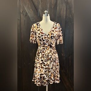 Emma and Michele Leopard Print Faux Wrap Dress